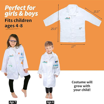 Born Toys Science Kit for Kids Ages 5-8, Includes Experiments, Goggles, Lab Coat & Pretend Play
