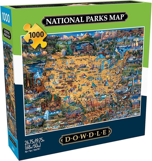 Buffalo Games - Dowdle - National Parks Map - 1000 Piece Jigsaw Puzzle for Adults -Challenging Puzzle Perfect for Game Nights - Finished Size is 26.75 x 19.75