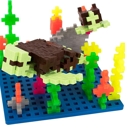 Plus-Plus - 2,400 Pieces in Storage Tub - Basic, Neon & Glitter Mix w/ 2 Baseplates - Construction Building Stem/Steam Toy, Kids Mini Puzzle Blocks