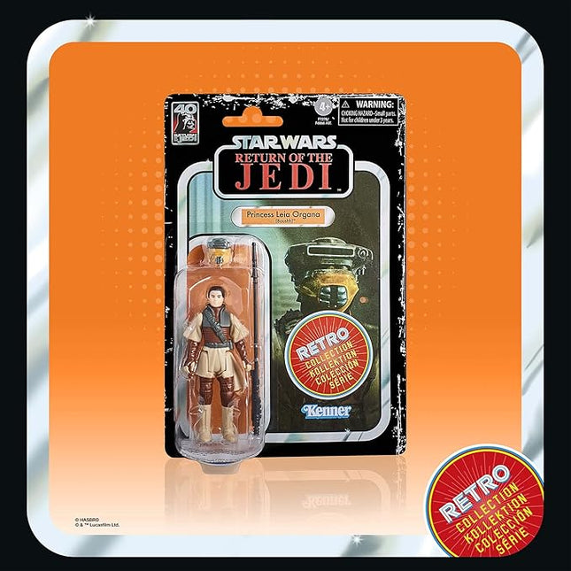 STAR WARS Retro Collection Princess Leia Organa (Boushh), Return of The Jedi 3.75-Inch Collectible Action Figures, Ages 4 and Up