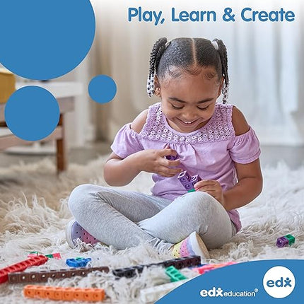 edxeducation Transparent Letters and Numbers - Mini Jar - Colorful, Plastic Letters and Numbers - Light Box Accessory - Sensory Play - Practice Counting and Spelling