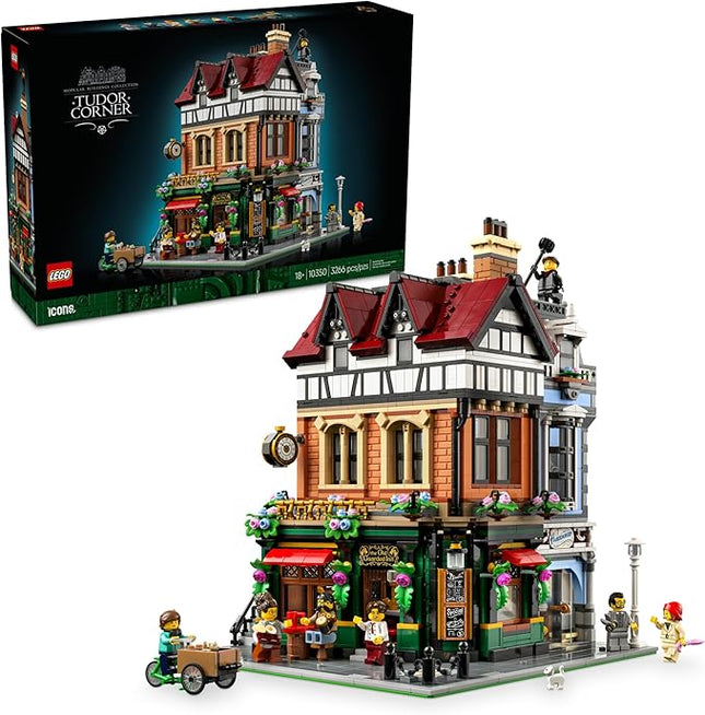 LEGO Icons Tudor Corner Building Set for Adults 18+ - DIY Miniature House Kit - Collectible Mini House Building Set for Men and Women - Crafting Gift for Adults - 10350