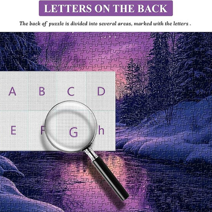 Fantasy Landscape Puzzle for Adults 1000 Pieces, Purple Moonlight Scenery Puzzles, Impossible Nature Scenic Jigsaw Puzzles for Adults Challenge