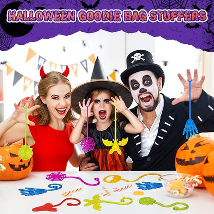Halloween Sticky Hands Bulk 42PCS Halloween Party Favors for Kids Stretchy Sticky Hand Toy Halloween Goodie Bag Stuffers Fillers Trick or Treat Halloween Party Supplies Toys Classroom Prizes for Kids