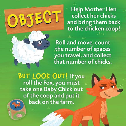 Peaceable Kingdom Count Your Chickens Award Winning Cooperative Counting Game for 2 to 4 Kids Ages 3+ - Premium Play Edition