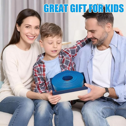 Flexible Race Track Toys for Kids 15 Ft with 4 Cars & Suction Cups, Portable Double Lane Racetrack Compatible with Hot Wheels & 1/64 Diecast Cars, Fun Car Ramp Track Set for Ages 3+(Blue & Red)