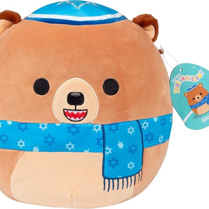 Squishmallows Original 10-Inch Stokely The Jewish Teddy Bear - Official Jazwares Holiday Hanukkah Plush - Collectible Soft & Squishy Stuffed Animal Toy - Gift for Kids, Girls & Boys