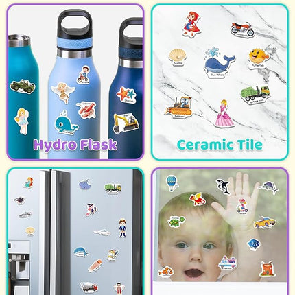 Benresive Reusable Sticker Books for Kids 2-4, Sticker Books for Toddlers 1-3 2-4, Toddler Travel Toys Activities Crafts Gifts - Ocean Animals, Fairy and Vehicle