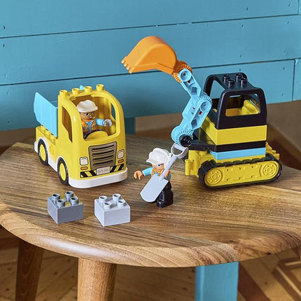 LEGO DUPLO Town Truck & Tracked Excavator Toddler Building Blocks - Learning & Education Construction Toys for Preschool - Birthday Gift for 2-3 Year Old Boys & Girls - 10931