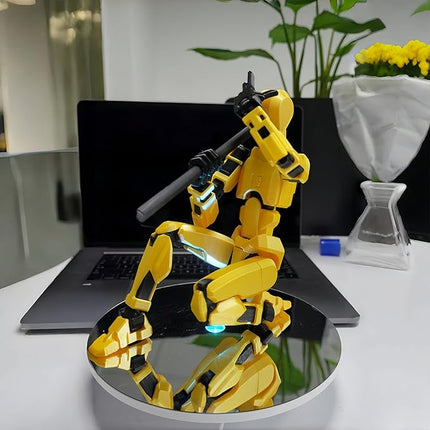 T13 Action Figure Assembly Completed,Large 11.8-inch 3D Printed T13 Action Figure, Titan 13 Action Figure Dummy 13 Action Figure Lucky 13 Action Figure 3D Printed Multi-Jointed Movable (Golden Giant)