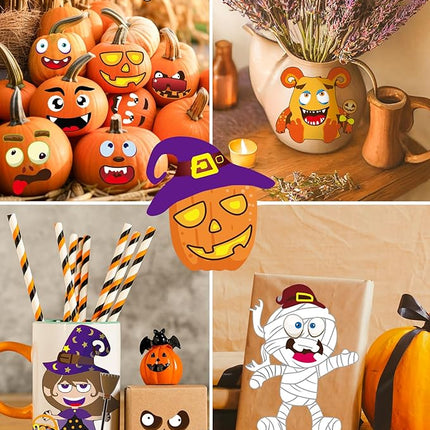 42 Sheets Halloween Party Favors Stickers for Kids, Halloween Crafts Make Your Own Stickers, Goodie Bag Fillers Toys Gifts Activities Games for Kids Party