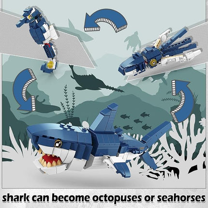 Creator 3 in 1 Animals Building Set, 12 Forest & Sea Figures Toys, Compatible With Lego Collectible Building Toy, Party Favors Gifts for Kids, Boys & Girls 8 Plus Years Old