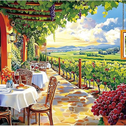 Jigsaw Puzzles 500 Pieces for Adults Natural Wine Estate, 500 Piece Vineyard 500 Piece Puzzles for Adults and Children, Family Activity Game, Puzzle Great Gift for Family and Friends 20.5 * 15 Inch