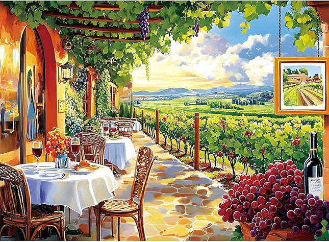 Jigsaw Puzzles 500 Pieces for Adults Natural Wine Estate, 500 Piece Vineyard 500 Piece Puzzles for Adults and Children, Family Activity Game, Puzzle Great Gift for Family and Friends 20.5 * 15 Inch