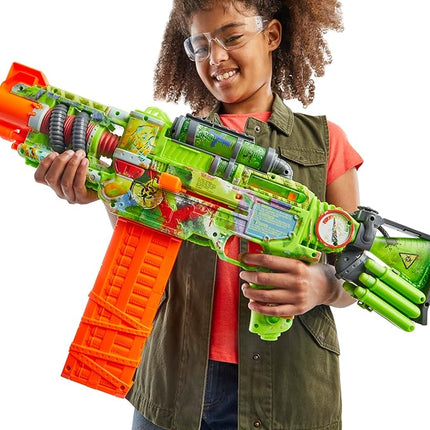 Nerf Zombie Corrupter Dart Blaster, 22 Nerf Elite Darts, 18 Dart Clip, Dart Storage, Bolt Action, Outdoor Games, Ages 8+