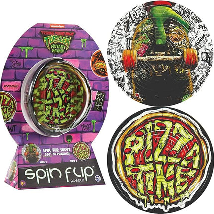 Spin Flip Puzzle: TMNT Pizza Time, 12 Rings, 3D Puzzle, Challenging, Fun, Interactive Brain Teaser for Kids and Adults, Stimulates Creativity