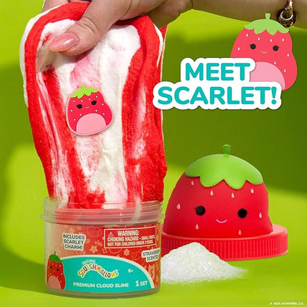 Original Squishmallows Scarlet Premium Cloud Slime - Limited Release, Strawberry Scent, 8 oz. Jar