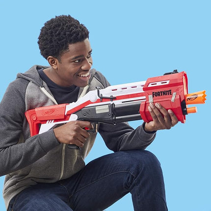 Nerf Fortnite Ts Blaster - Pump Action Dart Blaster, 8 Official Mega Fortnite Darts, Dart Storage Stock - for Youth, Teens, Adults