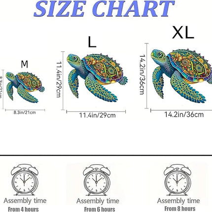 Wooden Puzzles, Sea Turtle Jigsaw Puzzles, 148 Pieces Unique Shaped Wooden Puzzle for Adults and Kids, Family Game (Sea Turtle, Large)