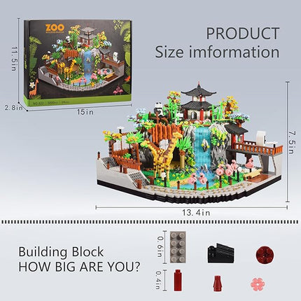 Micro Mini Blocks Animals Building Model Set Animals Creative Architecture Zoo Park Building Sets Toys Present for Adult and Kids 14+ 5000PCS