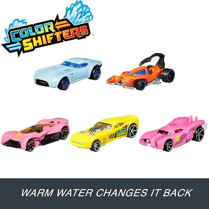 Hot Wheels 5 Car Pack Color Changing Toy Cars Use Warm and Cold Water for Transformation 1:64 Scale Ages 3 and Older Compatible