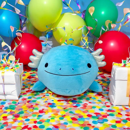 Pineapple Axolotl Plush Toy, 24" Axolotl Stuffed Animal Plushie, Giant Squish Toy, Cute Plushies Kawaii, Gifts for Kids, Girls, Boys, Toddlers (Blue)