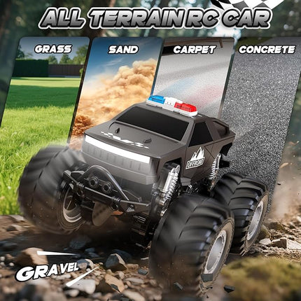 Remote Control Car for Boys 4-7, All Terrain Upright Walking Remote Control Truck, 1:24 Off-Road Pick-up RC Cars with 360°Spins, Light, Rechargeable RC Truck for Boys 8-12 Christmas Birthday Gift