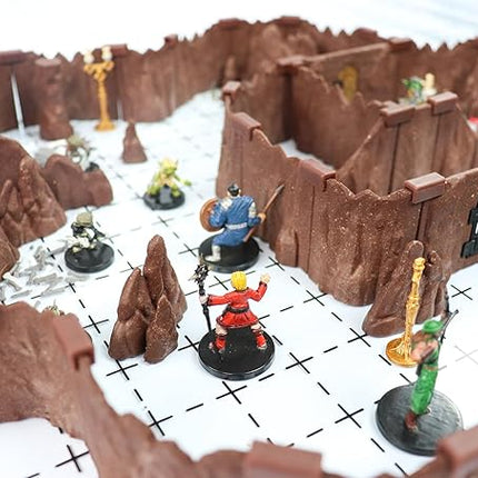 Goblin Cavern Set - Mini Dungeon Castle Cavern DND Terrain for Tabletop RPGs, Dungeons & Dragons, Pathfinder, War Gaming, and More! - by DCD (64+pcs, 1.4sqft, 8areas)
