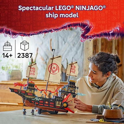 LEGO NINJAGO The Temple Bounty Building Toy - Multi-Level Boat W/6 Ninja Toy Minifigures for Kids, Ages 14+ - Model Building Kit with Display Stand - Dragons Rising Gift for Teen Boys & Girls - 71848