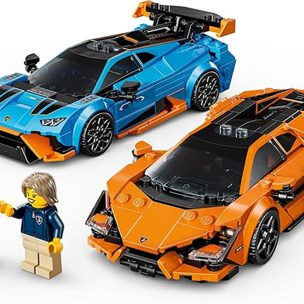 LEGO Speed Champions Lamborghini Revuelto & Huracán STO Car Toys - Building Toy for Pretend Play for Boys & Girls, Ages 10+ - Model Car Kit Display - Gift Idea for Kids - 77238