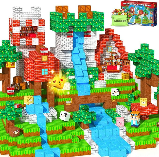 150 PCS Magnetic Blocks Toddler Toys, Magnetic Tiles Building Toys Blocks Forest Set for Kids Aged 3+, STEM Sensory Outdoor Toys Birthday Gifts Classroom Must Haves for Toddler Boys Girls 3 4 5 6 7 8