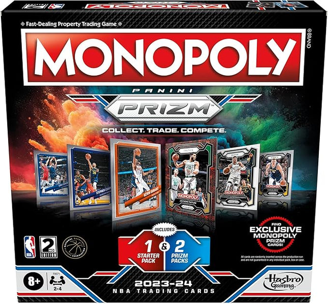 Monopoly Prizm: NBA 2nd Edition Board Game | Monopoly Game with 2023-24 Panini NBA Trading Cards | Ages 8 and Up | 2 to 4 Players | Basketball Games