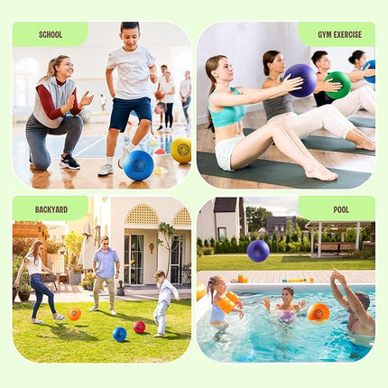 EVERICH TOY Playground Balls Kickball, 6 or 12 Pack 8.5" Soft Dodgeballs Bouncy Rubber Kick Balls for Kids Adults Outdoor Indoor, 4 Square Ball School Yard Games for Boys Girls 3-5 5-8 8-12 with Pump