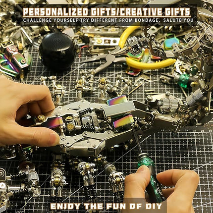 Adult 3D Metal Puzzle Giant Scorpion Model Kit 3D Metal Puzzle Mechanical Scorpion Block Difficulty DIY Assembly Kit - Men's High end Gift 1467pcs (Crusher - Scorpion)