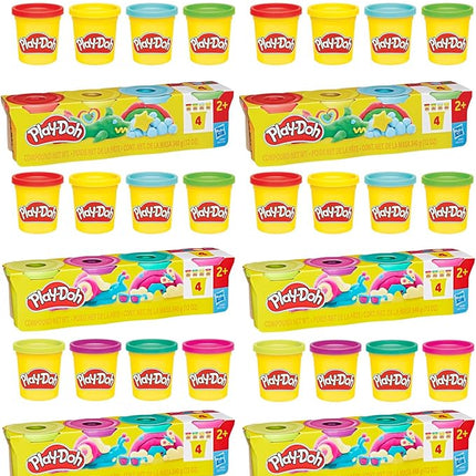 Play-Doh Bulk 4 Pack Vibrant Colors, 32 Colorful 3 Ounce Cans of Modeling Compound, Kids Arts & Crafts, Preschool Toys for Girls & Boys 3+