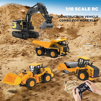 9-Channel Remote Control Wheel Loader – 1:18 Scale Construction Toy, Realistic Sounds & Lights, All-Terrain TPR Rubber Tires, Perfect for Kids & Adults, 100-Minute Battery, Great Gift for Birthdays