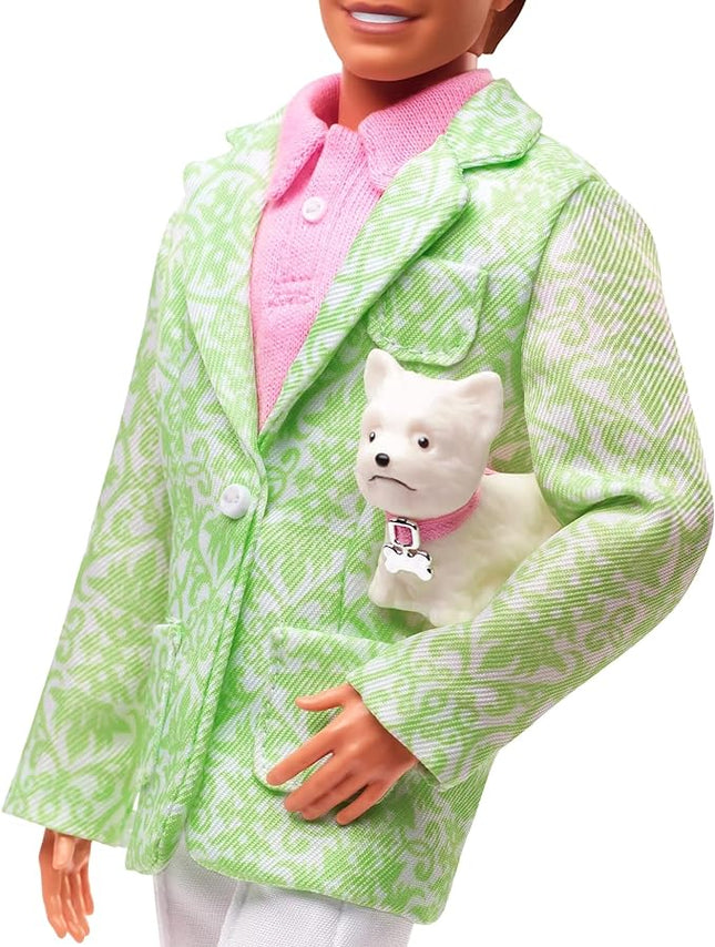 Barbie ''Sugar's Daddy'' Ken Doll in Pastel Suit with Dog - Limited Edition The Movie Doll (Exclusive), HPK06