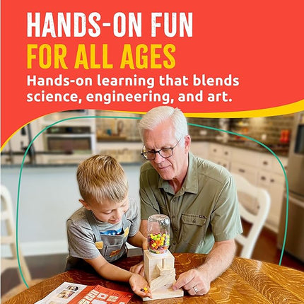 SparkJump DIY Wood Building Kits, STEM Woodworking Kit for Kids, Creative Fun Craft Projects, Great Gift for Boys & Girls (Candy Dispenser, 1-Pack)