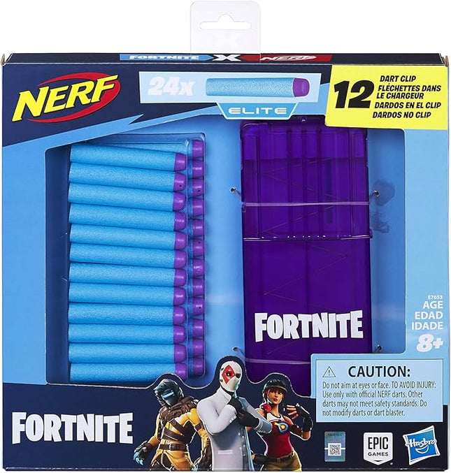 Nerf Fortnite 12-Dart Clip & 24 Official Elite Darts - Refill Pack for Fortnite Elite Blasters - for Youth, Teens, Adults