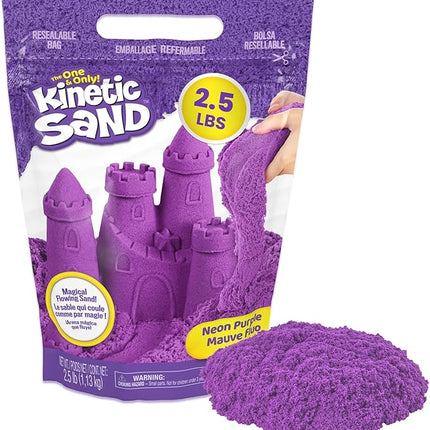 Kinetic Sand, 2.5lbs Purple Play Sand, Amazon Exclusive, Resealable Bag (Packaging May Vary), Sensory Toys, Holiday Gifts & Stocking Stuffers for Kids Ages 3 and up
