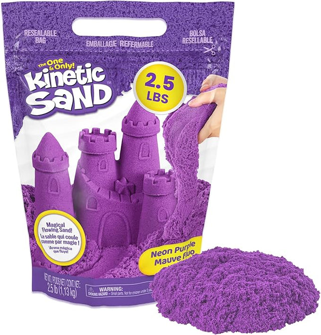 Kinetic Sand, 2.5lbs Purple Play Sand, Amazon Exclusive, Resealable Bag (Packaging May Vary), Sensory Toys, Holiday Gifts & Stocking Stuffers for Kids Ages 3 and up