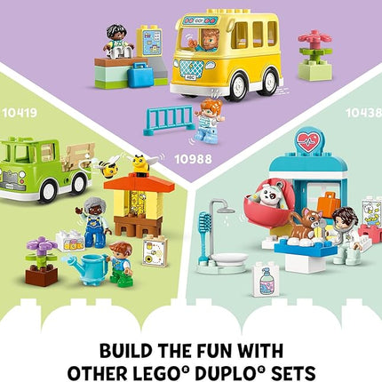 LEGO DUPLO Town Visit to The Vet Clinic Pet-Care Role-Play Toy, Dog, Cat and Veterinarian Figures, Social Emotional Learning Pretend Play Animal Set for Toddlers Aged 2 Years Old and Up, 10438