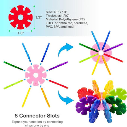 PicassoTiles Building Chip Interlocking Disc Construction Blocks in Gray Color STEM Learning Early Education Toy Engineering Playset Child Brain Development for Toddlers Girls Boys Kids Age 3+ PTF108