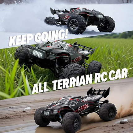 Hosim RC Car for Adults, 1/10 Scale Remote Control Car 48+KMH, High Speed Large RC Truck 4X4 Off-Road All Terrains Waterproof Monster Trucks, Hobby RC Cars for Boys Age 8-12 Toy Gift X05