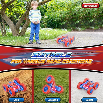 RC Cars Toys for Boys Ages 3-8 Kids Remote Control Stunt Car Toy Christmas Birthday Gifts for 4 5 6 7 8 9 10 Year Old Boy Girl Gift 360° Flip 4WD Car for Boys Age 4-6 5-7 Stocking Stuffers