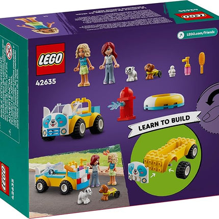 LEGO Friends Dog Grooming Car Toy, Building Toy for Kids Who Love Animals and Nature, Comes with 2 Mini Doll Characters and 2 Dog Toy Figures, Vet Toy Gift Idea for Girls and Boys Ages 4 and Up, 42635
