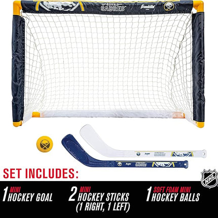Franklin Sports NHL Mini Hockey Set - Kids Indoor Knee Hockey Goal, Ball, + 2 Stick Combo - Youth Team Indoor Toy Set - Official - Ages 3+