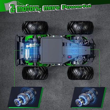 Remote Control Car, All-Terrain Remote Control Car for Boys, Rechargeable Rc Truck with LED, 1:20, 10KM/H, 2 Motors, 2.4GHZ, Speed Friendly, Sturdy, Rc Cars for Christmas, Kids, Beginner