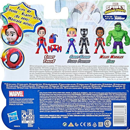 Spidey and His Amazing Friends Marvel Hero Reveal 2-Pack, 4-Inch Scale-Action Figures,-Mask Flip Feature, Spidey and Trace-E, 3 and Up