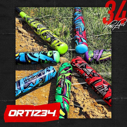 Bat & Ball Set - Graffiti Plastic Bat & Ball Homerun Set- David Ortiz Backyard Baseball Set for Youth, Kids, Teenagers, Adults (Bat & Ball Set, Blue)